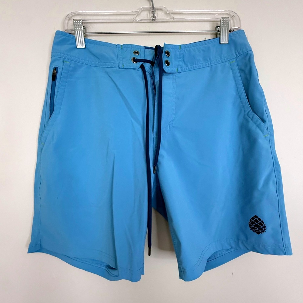 Stio Board Shorts Mens 30 Eddy Water Shorts Blue Stretch 7.5 Inseam Pocket
